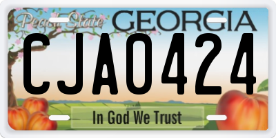 GA license plate CJA0424