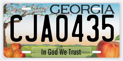 GA license plate CJA0435