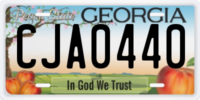 GA license plate CJA0440
