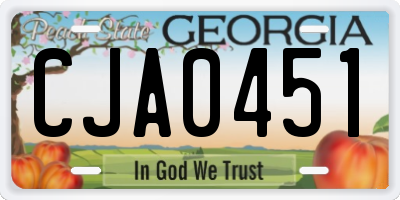 GA license plate CJA0451