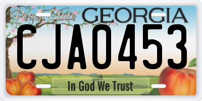 GA license plate CJA0453