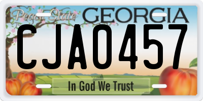 GA license plate CJA0457