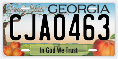 GA license plate CJA0463
