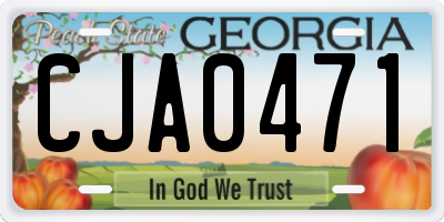 GA license plate CJA0471