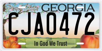 GA license plate CJA0472