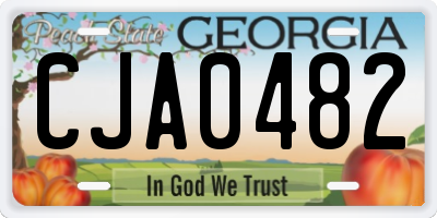 GA license plate CJA0482