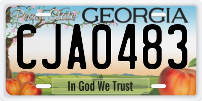 GA license plate CJA0483