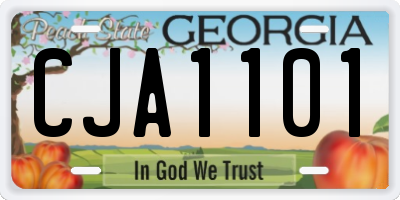 GA license plate CJA1101