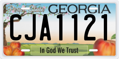 GA license plate CJA1121