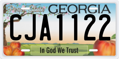 GA license plate CJA1122
