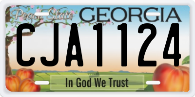 GA license plate CJA1124