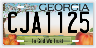 GA license plate CJA1125