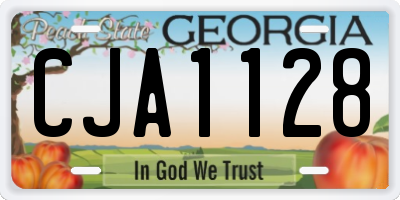 GA license plate CJA1128