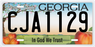 GA license plate CJA1129