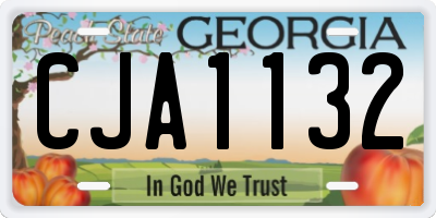 GA license plate CJA1132