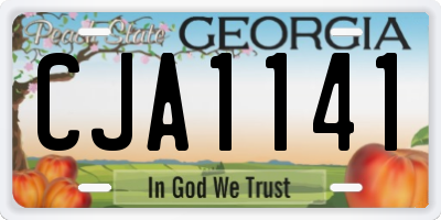 GA license plate CJA1141