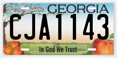 GA license plate CJA1143