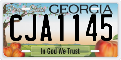 GA license plate CJA1145