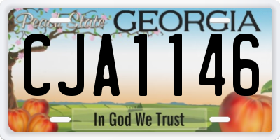 GA license plate CJA1146