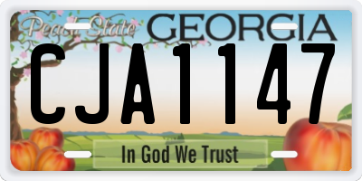 GA license plate CJA1147