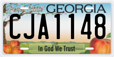 GA license plate CJA1148