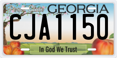 GA license plate CJA1150