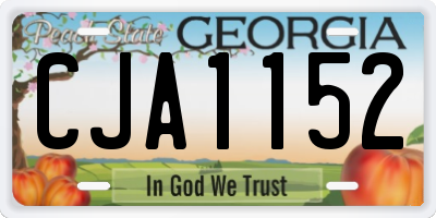 GA license plate CJA1152