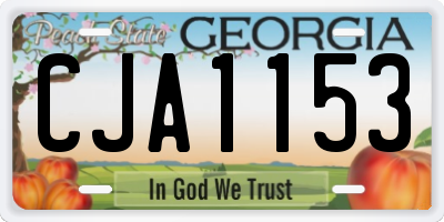 GA license plate CJA1153