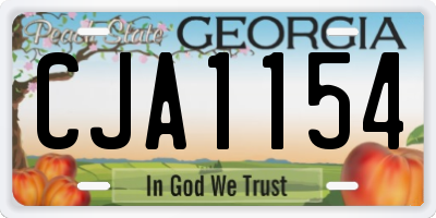 GA license plate CJA1154