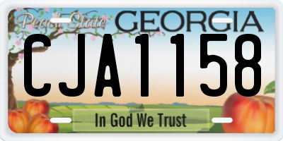 GA license plate CJA1158