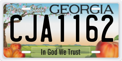 GA license plate CJA1162