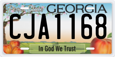 GA license plate CJA1168