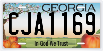 GA license plate CJA1169