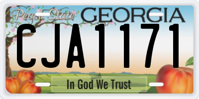 GA license plate CJA1171