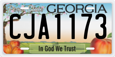 GA license plate CJA1173