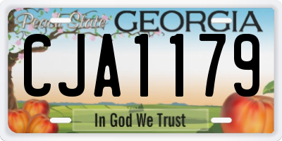 GA license plate CJA1179