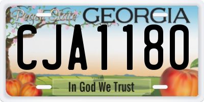 GA license plate CJA1180