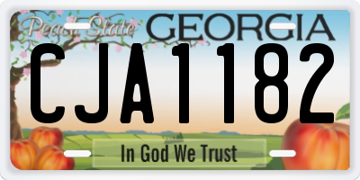 GA license plate CJA1182