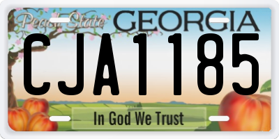 GA license plate CJA1185