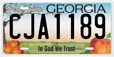 GA license plate CJA1189