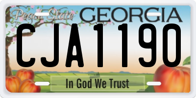 GA license plate CJA1190