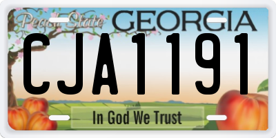 GA license plate CJA1191