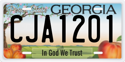 GA license plate CJA1201