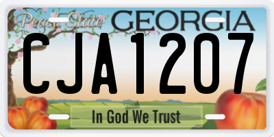 GA license plate CJA1207
