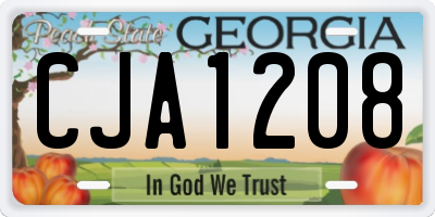 GA license plate CJA1208