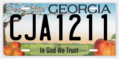 GA license plate CJA1211