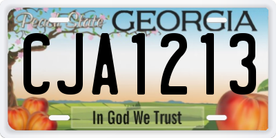 GA license plate CJA1213