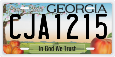 GA license plate CJA1215