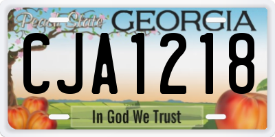 GA license plate CJA1218