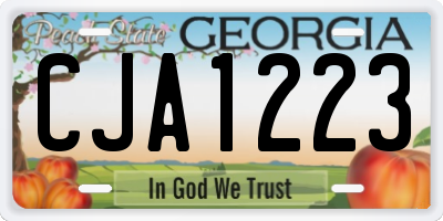 GA license plate CJA1223